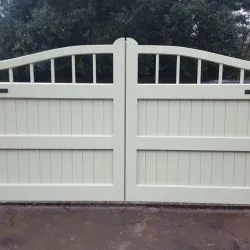 Driveway view of gates