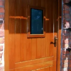 236 - Boarded Door with Feature Glass Window