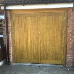 Garage door Boarded garage door