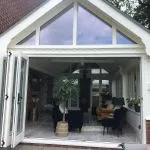 Bi-fold doors Bi-fold doors opened up