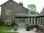 185 - Contrast Feature Door in a green / grey shade to compliment the windows