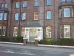 112 - Sash windows with vertical bar spray finished in white