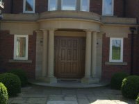 224 - Panelled entrance door spray finished in antique oak